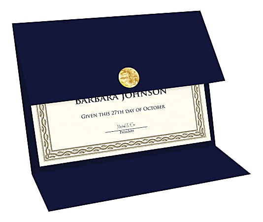 Geographics Recycled Certificate Holder - Navy - 30% Recycled - 5 / Pack