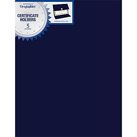 Geographics Recycled Certificate Holder - Navy - 30% Recycled - 5 / Pack Geographics Recycled Certificate Holder - Navy - 30% Recycled - 5 / Pack