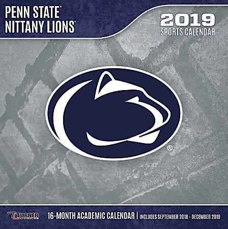 Turner Sports Monthly Wall Calendar, 12" x 12", Penn State Nittany Lions, January to December 2019