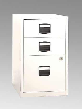 Bisley 14-13/16"D Vertical 3-Drawer Under-Desk Storage Cabinet, Metal, White