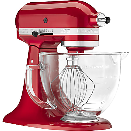 KitchenAid Artisan Design Series 5 Quart Tilt Head Stand Mixer with Glass  Bowl - Office Depot