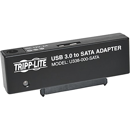 Tripp Lite USB 3.0 SuperSpeed to SATA III Adapter 2.5in / 3.5in Hard Drives - 1 x Type B Female Micro USB - 1 x Female Power, 1 x Female SATA - Black"