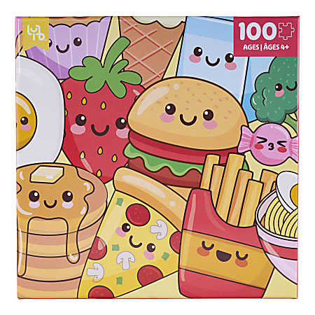 Little Yellow Bicycle 100-Piece Puzzle, Kawaii Food, 17" x 22", Total Qty 1