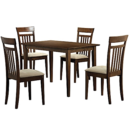 Monarch Specialties Anthony Dining Table With 4 Chairs, Walnut