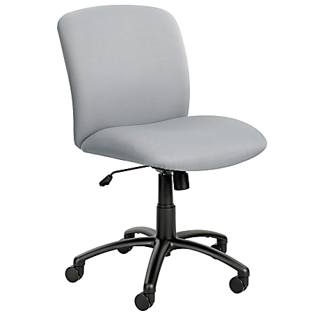 Safco® Uber Big & Tall Mid-Back Chair, 36 1/2-40 1/2"H x 27"W x 30 1/4"D, Black Frame, Gray Fabric