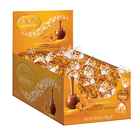 Lindt Lindor Truffles, Caramel Milk Chocolate, Box Of 60