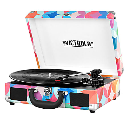 Innovative Technology Victrola Bluetooth® Suitcase Record Player, Multicolor