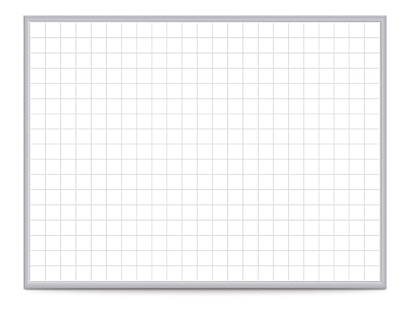 Ghent Grid Magnetic Dry-Erase Whiteboard, 36" x 48", Aluminum Frame With Silver Finish