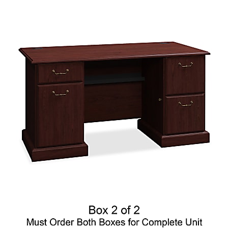 BBF Syndicate Double-Pedestal Desk, 30"H x 60"W x 30"D, Harvest Cherry, Box 2 Of 2