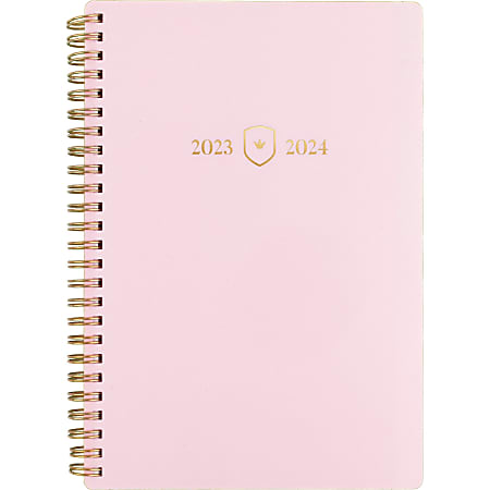 2023-2024 Simplified by Emily Ley for AT-A-GLANCE® Academic Weekly/Monthly Planner, 5-1/2" x 8-1/2", Blush Leatherette