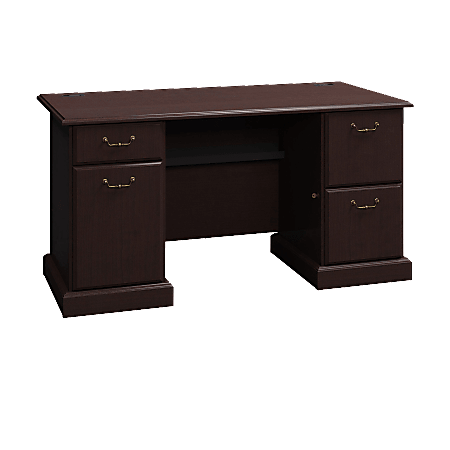 BBF Syndicate Double-Pedestal Desk, 30"H x 60"W x 30"D, Mocha Cherry, Box 2 Of 2