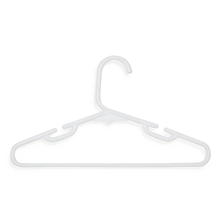 Honey-Can-Do Kids' Tubular Hangers, White, Pack Of 30