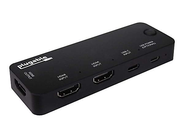 Plugable HDMI-SC3 - Video/audio switch - 2 x HDMI + 1 x USB-C - desktop