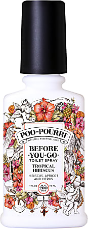 Poo-Pourri Before You Go Toilet Spray, 4 Oz, Tropical Hibiscus, Pack Of 12 Bottles