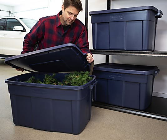 Rubbermaid 10 gal Roughneck Tote, Dark Indigo