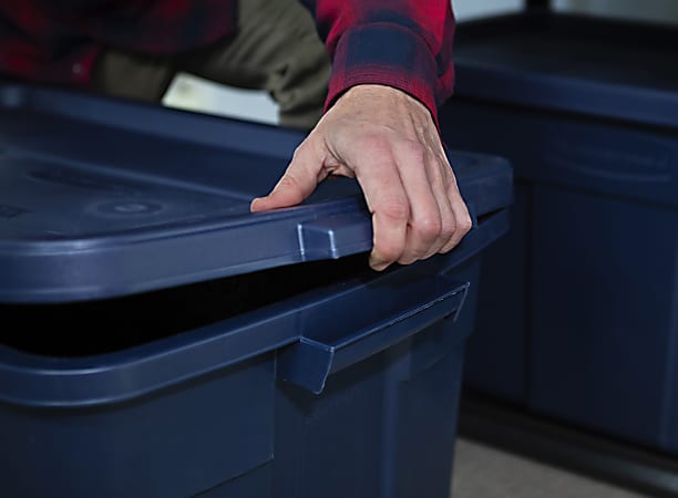 Rubbermaid Roughneck 14-gal. Storage Tote Box in Dark Indigo