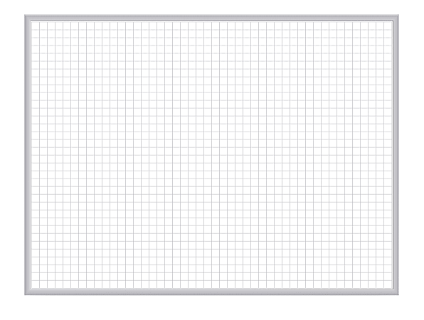 Ghent Grid 1" x 1" Magnetic Dry-Erase Whiteboard, 24" x 36", Aluminum Frame With Satin Silver Finish