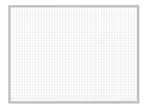 Ghent Grid 1" x 1" Magnetic Dry-Erase Whiteboard, 24" x 36", Aluminum Frame With Satin Silver Finish