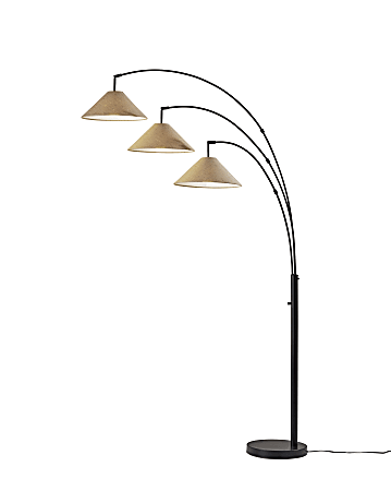 Adesso Presley 3 Arm Floor Lamp 69 H Clear ShadeShiny Gold Base