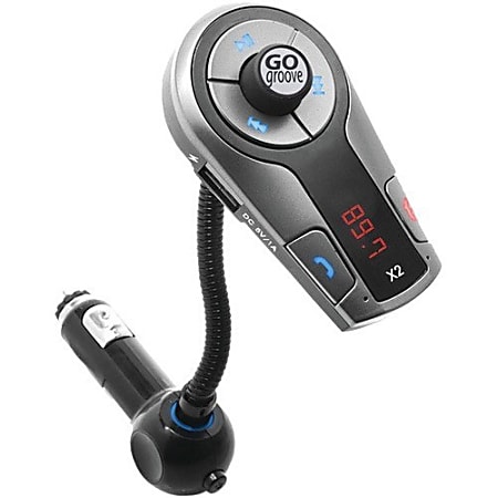 GOgroove FlexSMART X2 Wireless Bluetooth Car Hands-free Kit - USB - Charging, Multipoint, Call Answer, Bluetooth AVRCP, Auto Pairing - Built-in FM Transmitter, Microphone