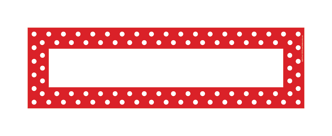 Barker Creek Double-Sided Desk Tags/Bulletin Board Signs, 3 1/2" x 12", Red-And-White Dot, Pre-K To 6th Grade, Pack Of 36
