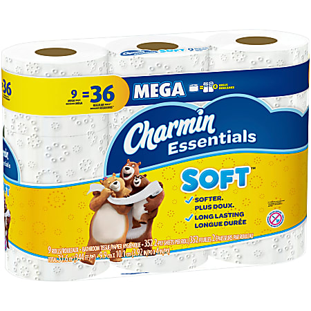Charmin® Essentials® Soft 2-Ply Toilet Paper, 200 Sheets Per Roll, Pack Of 16 Rolls