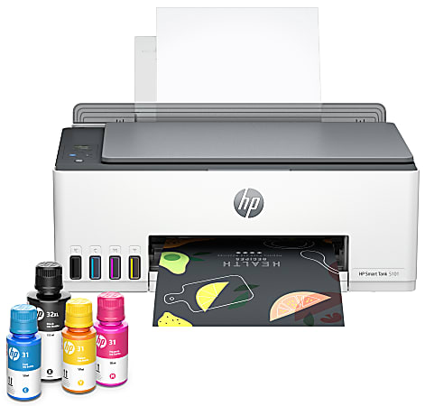 HP Smart Tank 5101 Wireless All-in-One Cartridge-free Ink Tank Printer with up to 3 years of ink included, AI-capable (1F3Y0A)