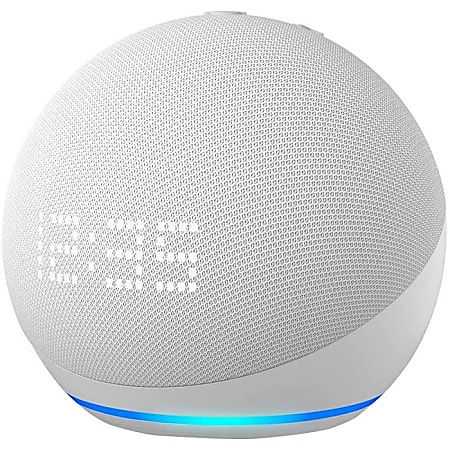 Amazon Echo Dot (5th Generation) Bluetooth Smart Speaker - Alexa Supported - Glacier White - Wireless LAN