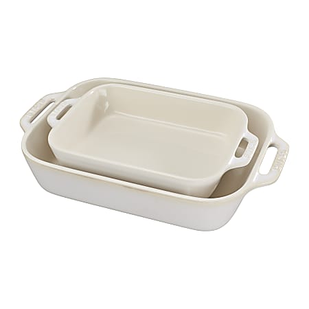 Staub 2-Piece Baking Dish Set, Rustic Ivory