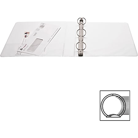Business Source Round Ring View Binder 1 12 Ring 8 12 x 11 White Pack ...