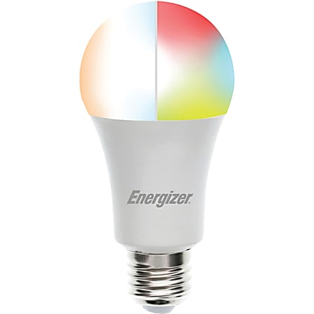 Energizer A19 Smart Multiwhite and Multicolor LED Bulb - 11.50 W - 60 W Incandescent Equivalent Wattage - 120 V AC - 800 lm - A19 Size - Multicolor, Multi White Light Color - E26 Base