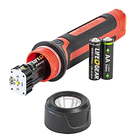 LifeGear 200 Lumen Stormproof Signal Light with Safety Whistle Red BA38 ...