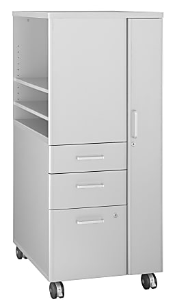 BBF Sector Right Storage/File Locker, 53"H x 23 1/2"W x 23 1/2"D, Silver, Premium Installation Service