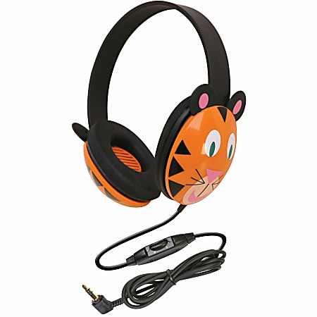 Califone® Kids Stereo PC Headphones, Tiger Design