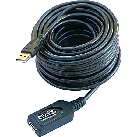 Plugable 10 Meter (32 Foot) USB 2.0 Active Extension Cable - Type A Male to A Female, Driverless