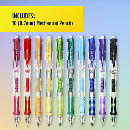  Paper Mate Clearpoint Mechanical Pencil, 0.7 mm, Assorted,  Refillable, 10-pack : Office Products