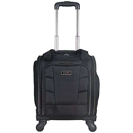Kenneth Cole Reaction R-Tech Polyester Rolling Underseater Carry-On With USB Charging Port, 17 3/4"H x 13 1/4"W x 8"D, Black