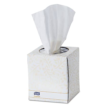 Tork® Premium 2-Ply Facial Tissues, White, 94 Sheets Per Box, Case Of 36 Boxes