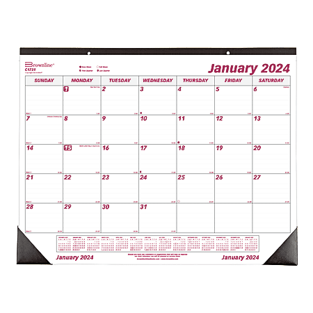 2024 Brownline® Monthly Desk Pad Calendar, 22" x