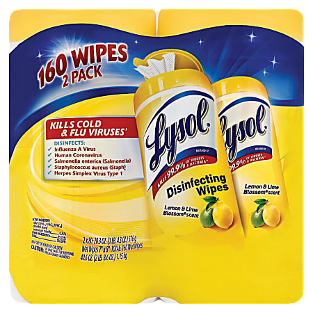 Lysol® Disinfecting Wipes, Lemon &amp; Lime Blossom® Scent,