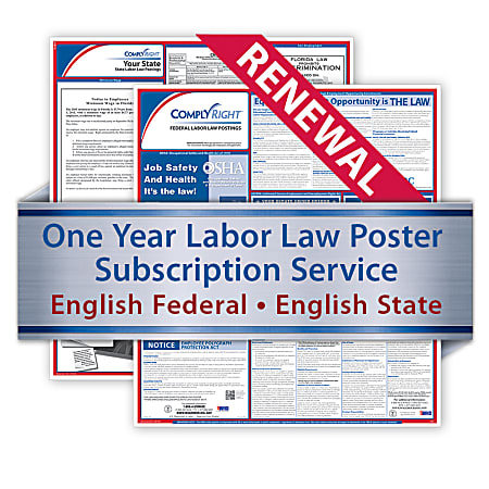ComplyRight Federal/State Labor Law Poster Service 1-Year Renewal, English, Iowa
