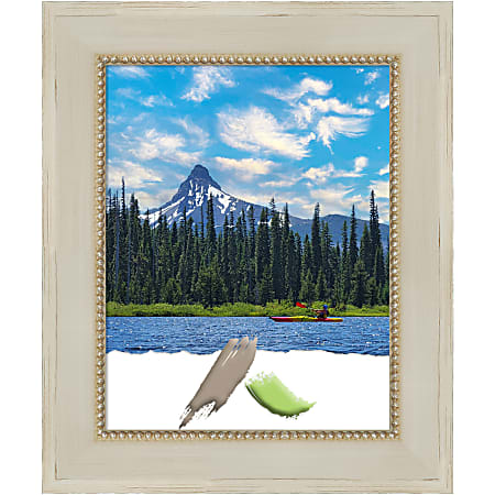 Amanti Art Wood Picture Frame, 15" x 18", Matted For 11" x 14", Parthenon Cream