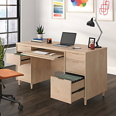 Sauder Clifford Place 59 W Double Pedestal Executive Computer Desk