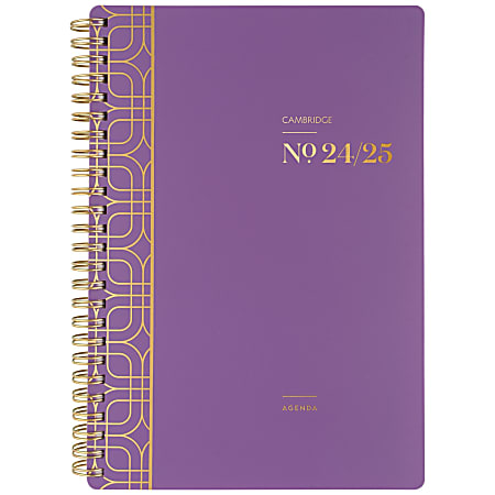 2024-2025 Cambridge® WorkStyle® Balance Weekly/Monthly Academic Planner, 5-1/2" x 8-1/2", Purple Swirl, July 2024 To June 2025, 1606-200A-19