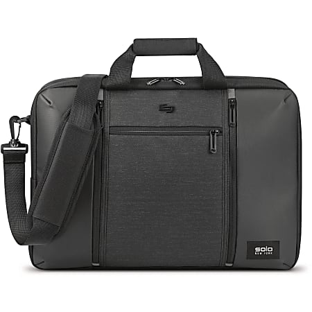 Solo Hybrid Carrying Case (Briefcase) for 15.6" Notebook - Black - Damage Resistant - Shoulder Strap - 14" Height x 3" Width x 18" Depth - 1 Each