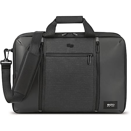 Solo Hybrid Carrying Case (Briefcase) for 15.6" Notebook - Black - Damage Resistant - Shoulder Strap - 14" Height x 3" Width x 18" Depth - 1 Pack