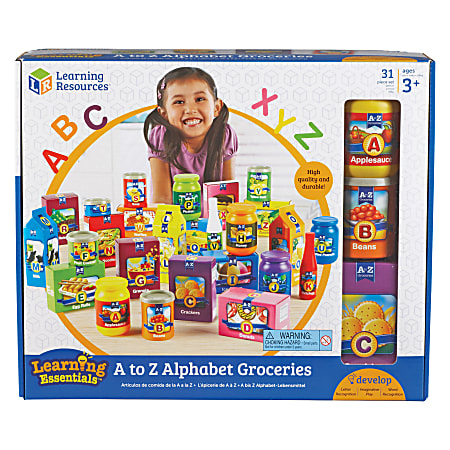 Learning Resources A-Z Alphabet Groceries Activity Set - Theme/Subject: Learning - Skill Learning: Language, Letter Recognition, Word Recognition, Picture Identification, Vocabulary - 3-7 Year - Assorted