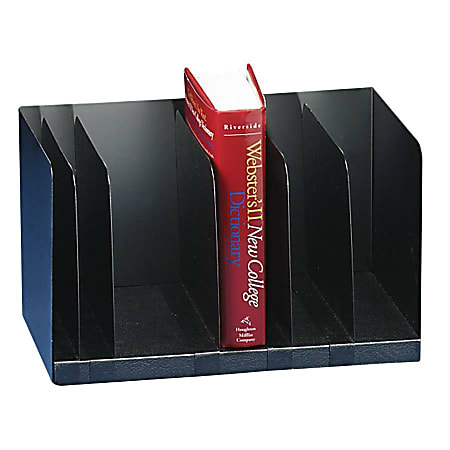 Buddy Adjustable Book Rack - 5 Divider(s) - 9.3" Height x 15" Width x 9.3" Depth - Desktop - Adjustable - Black - Steel - 1 Each