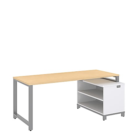 Bush Business Furniture Momentum Desk With 24"H Open Storage, 72"W x 30"D, Natural Maple, Standard Delivery