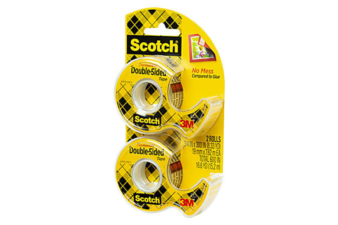 Scotch® Double Sided Tape 237DM-2, 3/4 in x 300 in, 2pk